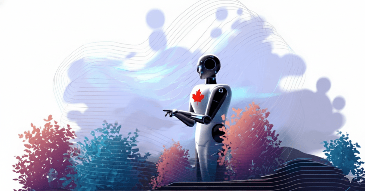 Futuristic robotic automation illustration